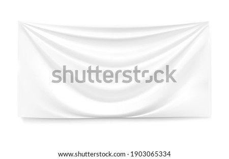 Realistic flag hanging over the edges. Vector illustration isolated on white background. EPS10.