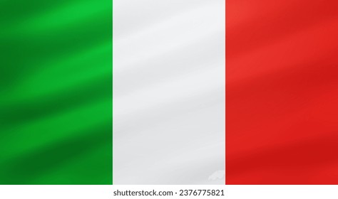 Bandera realista de Italia. Ilustración del vector