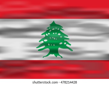 realistic flag lebanon