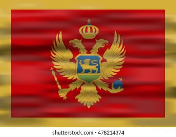 realistic flag montenegro