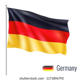 Realistic flag on white background. Germany. Vector illustration