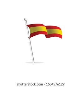 Realistic flag on white background. Spain. Vector illustration