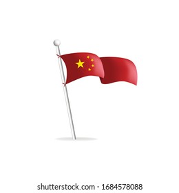 Realistic flag on white background. China. Vector illustration