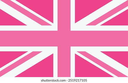 Bandera realista de fondo de Vector de Pink Union Jack.