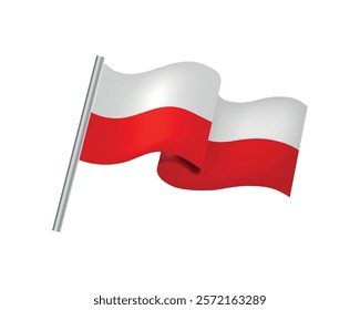 Realistic Flag of Poland Vector