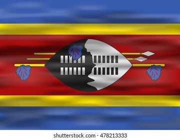 realistic flag swaziland
