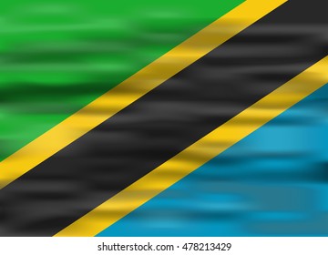 realistic flag tanzania
