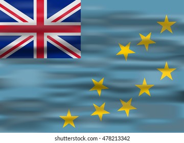 realistic flag tuvalu