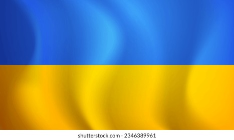 Realistic flag of Ukraine. Vector illustration. 