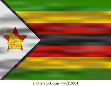 realistic flag zimbabwe