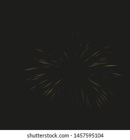 Realistic flash of fireworks. Vector illustration