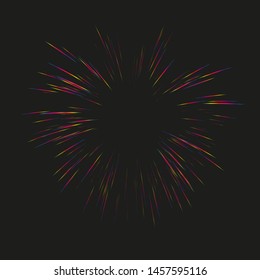 Realistic flash of fireworks. Vector illustration