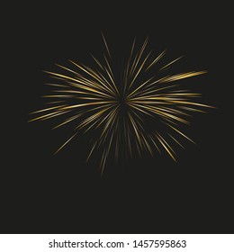 Realistic flash of fireworks. Vector illustration