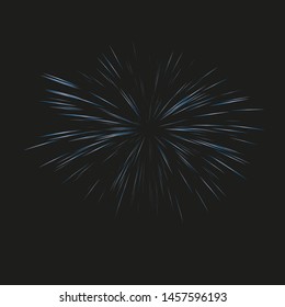 Realistic flash of fireworks. Vector illustration