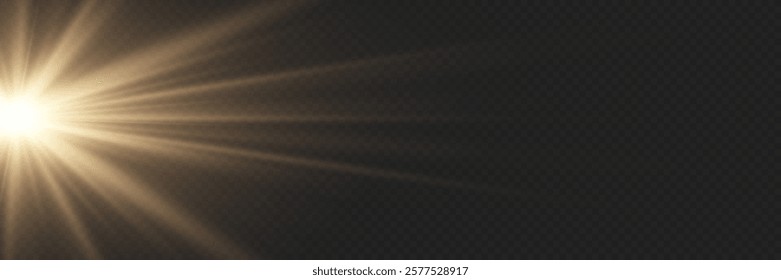 Realistic flash light effect. A sparkling star of light and brilliance.
