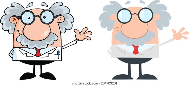 Realistic and Flat Design Professor. Vector Collection Set