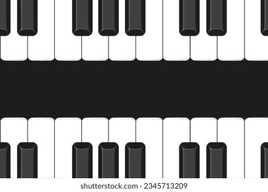 Realistic flat Piano Keys background with copy space. Simple cartoon Piano key vector ilustration.