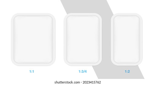 Realistic flat rounded corners sachet mockup. Vector illustration isolated on white background. Can be used for medical, cosmetic and hygiene. EPS10.	