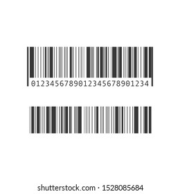 Realistic flat style bar code illustration. Isolated on white background. 