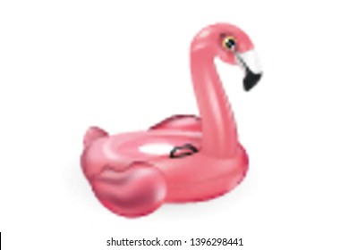 Realistic floating 3d flamingo isolated on white background - Shutterstock ID 1396298441