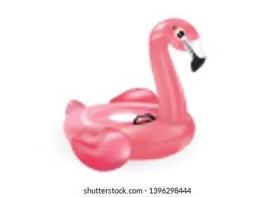 Realistic floating 3d flamingo isolated on white background - Shutterstock ID 1396298444