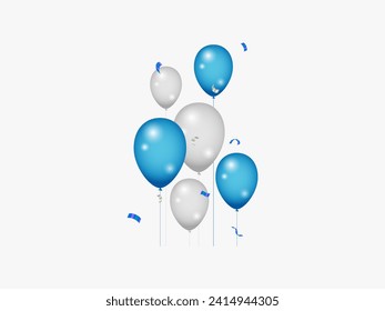 Realistic floating vector balloons.  Bouquet, bunch balloon for party banner, poster, design, flyer, poster, decor, banner, web, advertising.