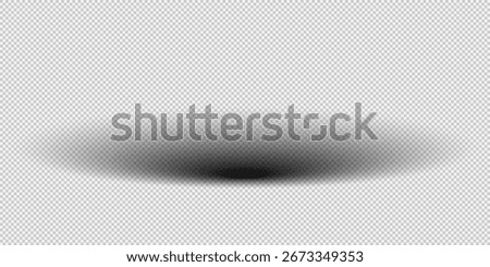 Realistic Floor Drop Shadow – Transparent Oval Cast Shadow Overlay Vector
