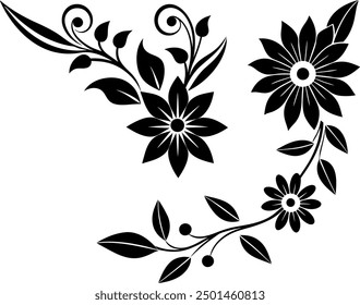  A Realistic floral corner vector