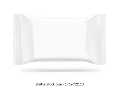 Realistic flow pack mockup. Front view. Vector illustration isolated on white background. Easy to use for presentation your product, idea, design. EPS10.	
