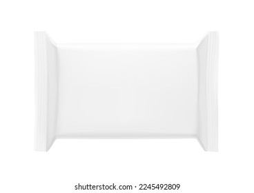 Realistic flow pack mockup. Front view. Vector illustration isolated on white background. Easy to use for presentation your product, idea, design. EPS10.	