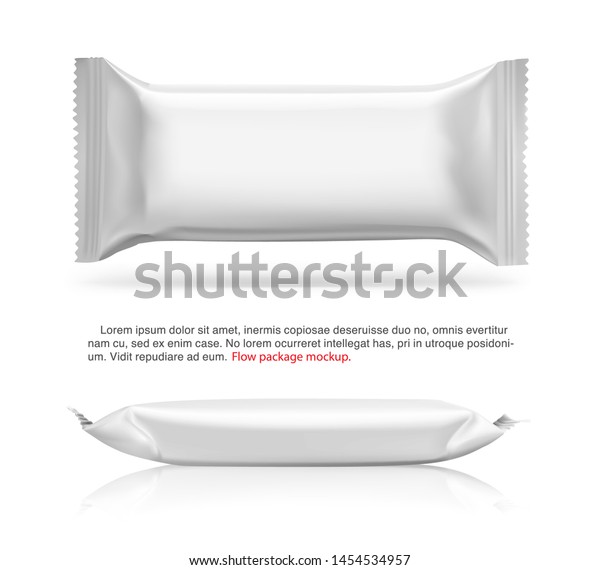 Download Realistic Flow Pack Mockup Front Side Stock Vector Royalty Free 1454534957