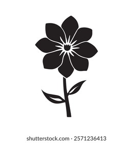 Realistic flower icon silhouette vector illustration isolated on white background.