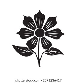 Realistic flower icon silhouette vector illustration isolated on white background.