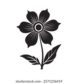 Realistic flower icon silhouette vector illustration isolated on white background.