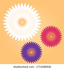Realistic flower illustration. Vector set