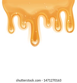 Realistic flowing honey texture on white background, Vector eps 10 format