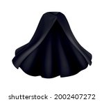 Realistic flowing mantle in black color vector illustration