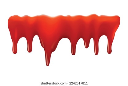 Realistic flowing tomato juice splash vector illustration