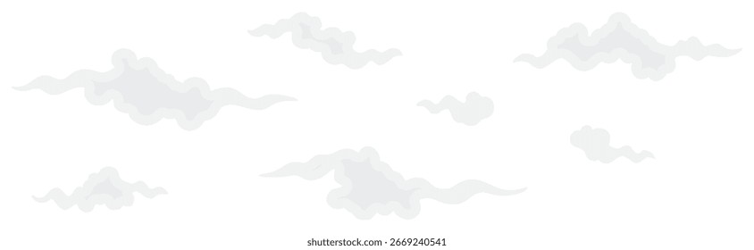 Formas de nube esponjosa realista ilustración aislada.