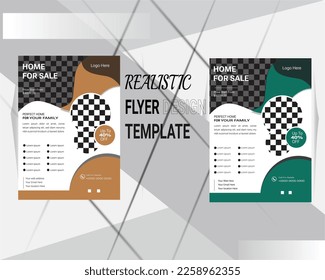 realistic flyer design template with 8.27x11.69