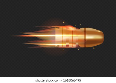 Realistic Flying Bullet Fire Trace 3d Stock Vector (Royalty Free ...