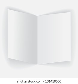 Realistic folded paper sheet on white background