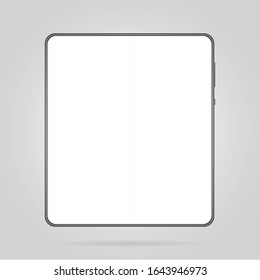 Realistic folding smartphone mockup. Cellphone frame with blank display isolated templates. Vector mobile device concept.