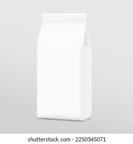 Realistic food bag mockup. Half side view. Vector illustration. Can be use for template your design, presentation, promo, ad. EPS 10.	