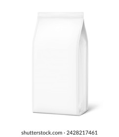 Realistic food bags isolated on white background. Half side view. Vector illustration. Can be use for template your design, presentation, promo, ad. EPS10.		
