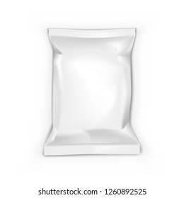 Realistic Food Chips Pillow Package Isolated On White Background. EPS10 Vector