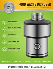 Realistic Food Waste Disposer Poster