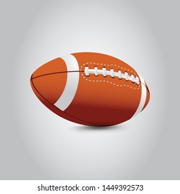 Realistic Football America Ball Vector Illustration isolated on Grey Background