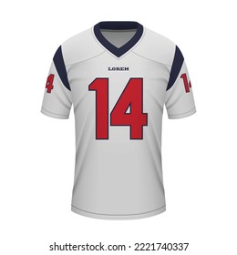 Realistic football away jersey Houston, shirt template for sport uniform