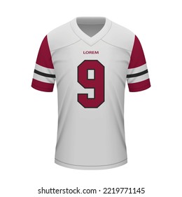 Realistic football away jersey Washington Commanders, shirt template for sport uniform